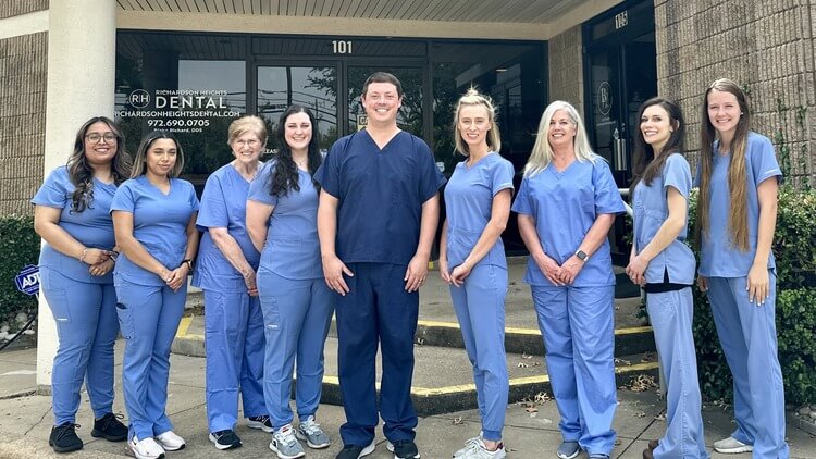 Team photo of a dental team in Richardson, TX